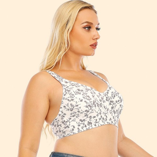 Plus Graphic Breathable Wireless Bra